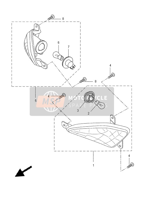 Yamaha VP250 2015 Knipperlicht voor een 2015 Yamaha VP250